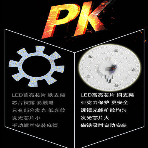 LED吸顶灯改造灯板圆形灯芯卧室阳台替换灯管高亮18w24w36w48白光