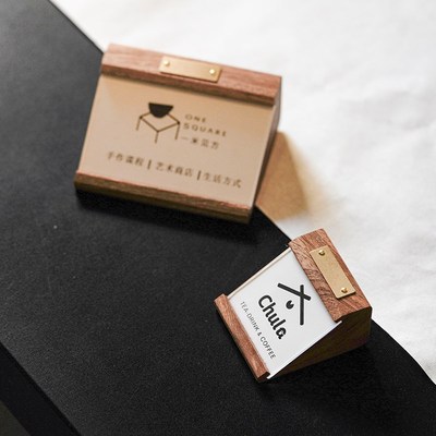 木质台卡价签展示牌黄铜定制logo高级感货柜标价牌参数介绍牌铭牌