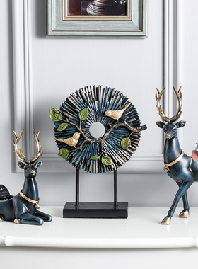 创意鹿摆件收纳软装饰品开业乔迁电视柜中式招财玄关情侣结婚礼物