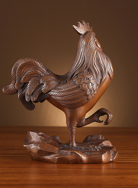 铜欣祥 紫铜生肖鸡纯铜鸡摆件办公室摆件家居装饰工艺品装饰摆设