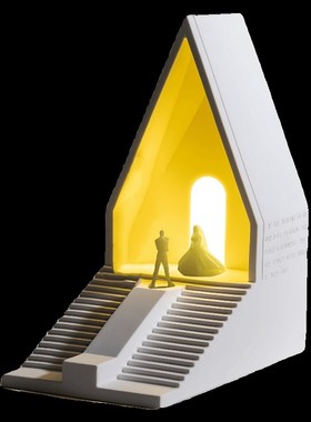 结婚礼物教堂小夜灯卧室氛围床头灯摆件新人订婚礼品情侣创意礼物