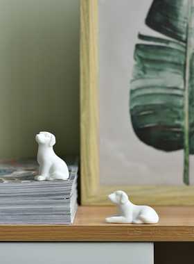 迷你十二生肖可爱动物小狗摆件创意装饰品家居客厅桌面盆景小摆设