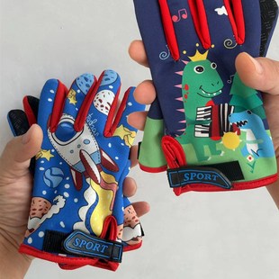 儿童手套冬加绒保暖防滑骑车学生打球单杠轮滑薄绒轻便春秋户外用