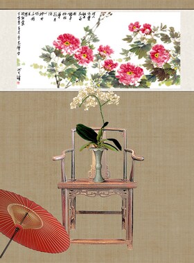 国画牡丹花鸟画卷轴画自粘画挂画家居装饰画名家字画高清微喷宣纸