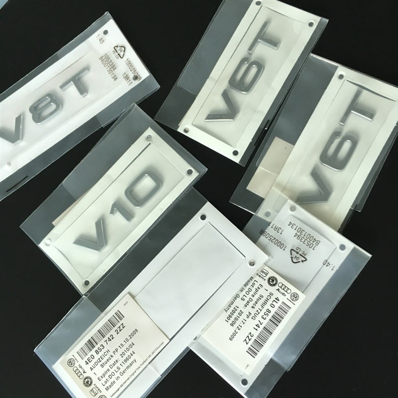 奥迪V6T/V8T侧标A4L A5 A6L A7Q7车标 S6 S7 Q5A8L叶子板排量贴标