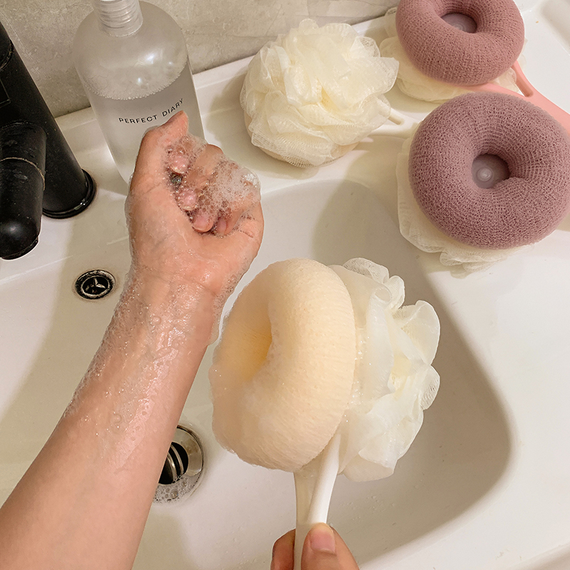 双面软毛长柄洗澡刷子搓澡神器后背不求人搓澡巾沐浴球二合一浴花