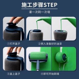 家用油漆小滚筒刷子乳胶漆伸缩杆自吸式海绵刷墙工具套装修边神器