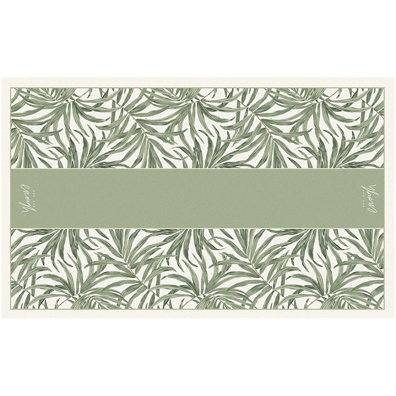 暖藻 清新绿色皮革茶几布书桌垫可擦免洗餐垫pvc防烫防水防油桌布