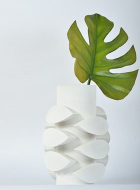 简约白色花器摆件套装卧室样板间展厅茶几摆件电视柜餐桌装饰品