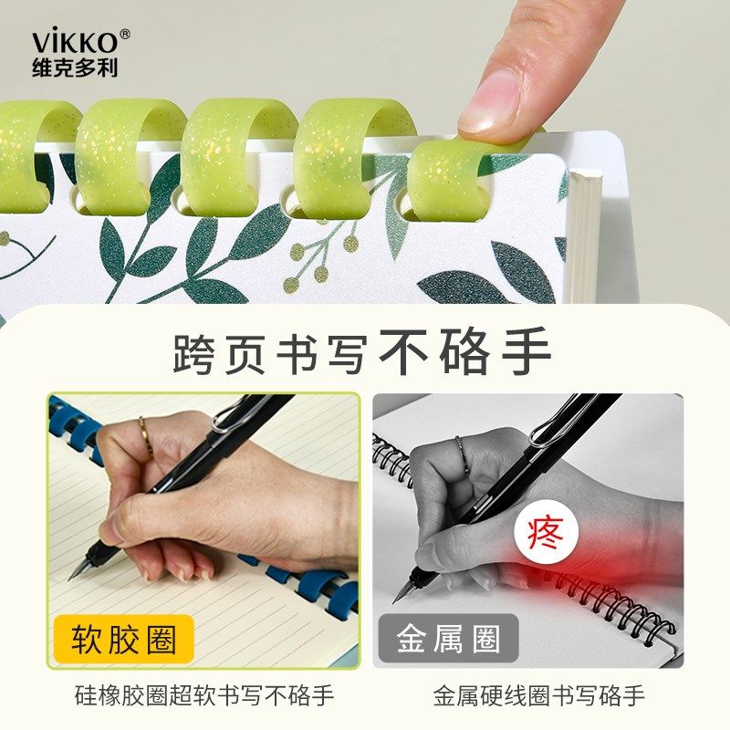 维克多利2025新款A5不硌手记事本胶圈本可爱随身笔记本小清新活页,文具电教/文化用品/商务用品,笔记本/记事本,淘宝优惠券,粉丝福利购,淘宝优惠卷