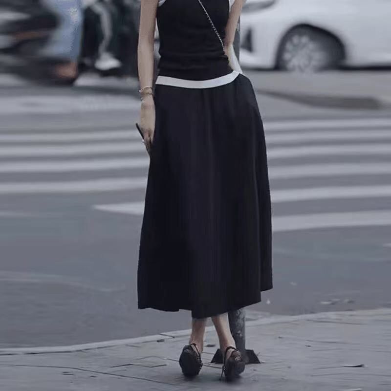 黑色半身裙女2025年夏季新款时尚高腰宽松显瘦百搭简约a字大摆裙,女装/女士精品,大码半身裙,淘宝优惠券,粉丝福利购,淘宝优惠卷