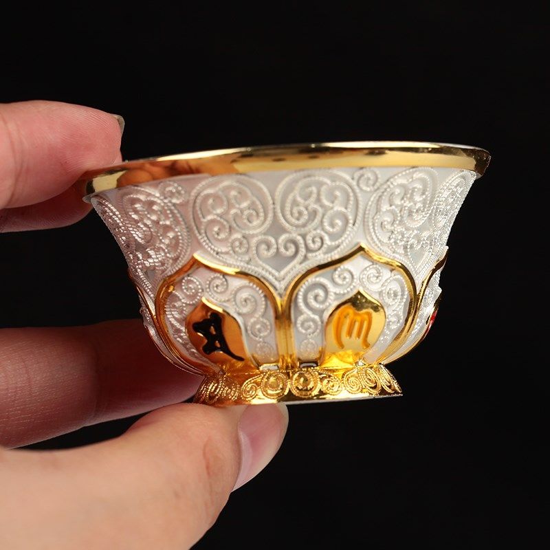 供水杯合金八吉掐丝供水碗供奉杯佛前供奉用品单碗7cm 两款可选,家居饰品,装饰摆件,淘宝优惠券,粉丝福利购,淘宝优惠卷