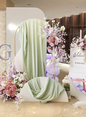 高级紫色婚庆花艺布场道具插花套装成品迎宾水牌壁挂落地路引摆花