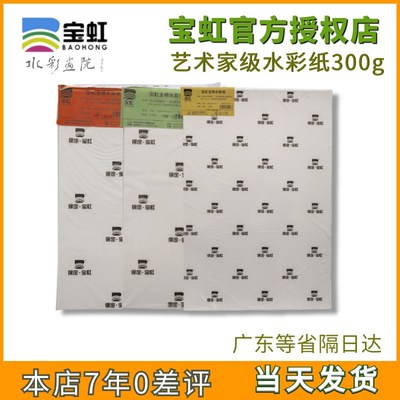 宝虹水彩本【艺术家级】纯棉浆300g水彩纸16K大8开4K粗纹中粗细纹