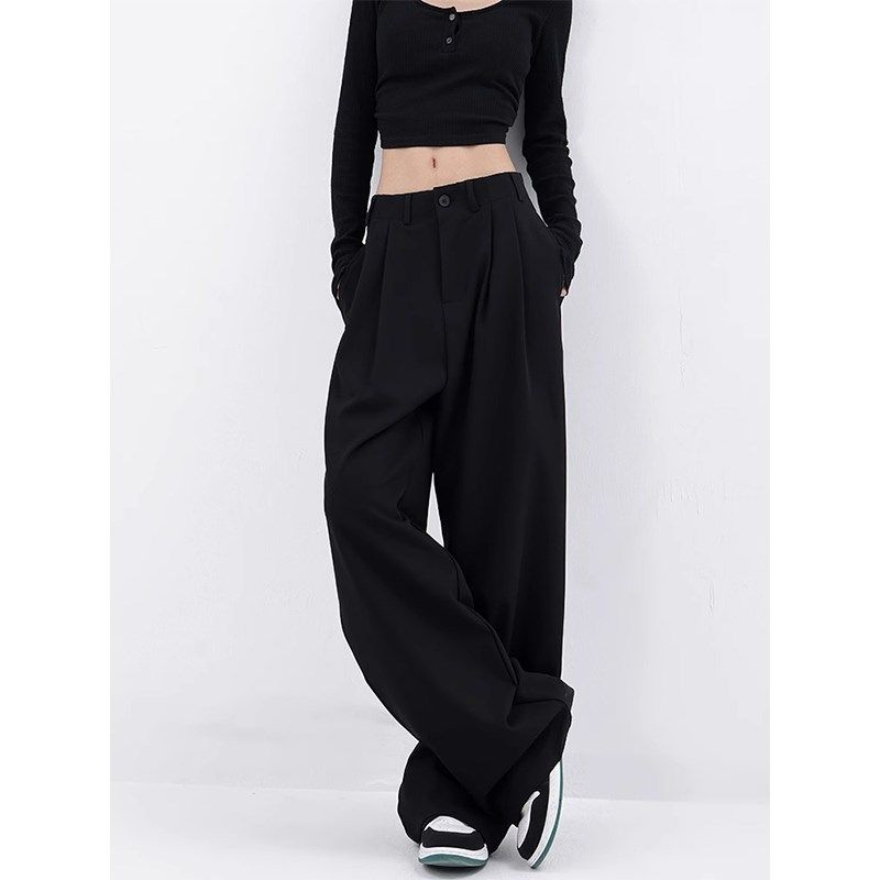 大码黑色直筒裤垂感西装裤女胖妹妹高腰mm显瘦遮胯拖地休闲长裤子,女装/女士精品,大码裤装,淘宝优惠券,粉丝福利购,淘宝优惠卷