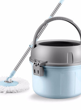 蓝浣熊(bluecoat)免手洗旋转带桶拖把单桶双驱动通用杆墩布单筒