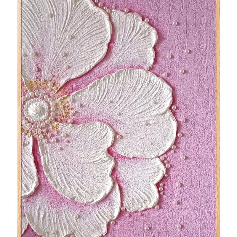 牡丹花卉立体diy肌理画材料包手工材料包非数字油画石英砂装饰画图片
