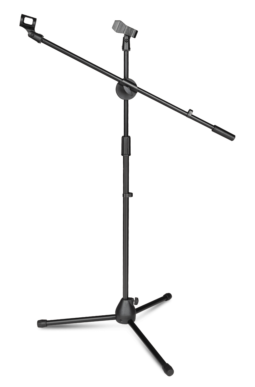 双麦话筒支架麦克风立式加粗话筒架子可升降演出专业话筒架落地式