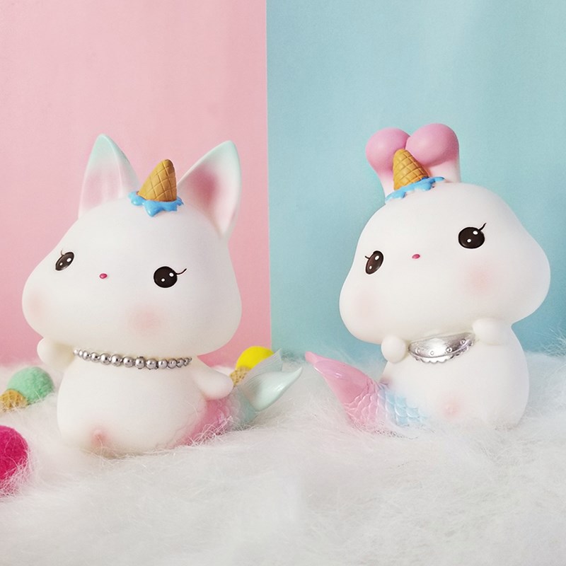 搪胶摆件创意卡通可爱实用储蓄罐礼品不易碎家居装饰品儿童房礼物