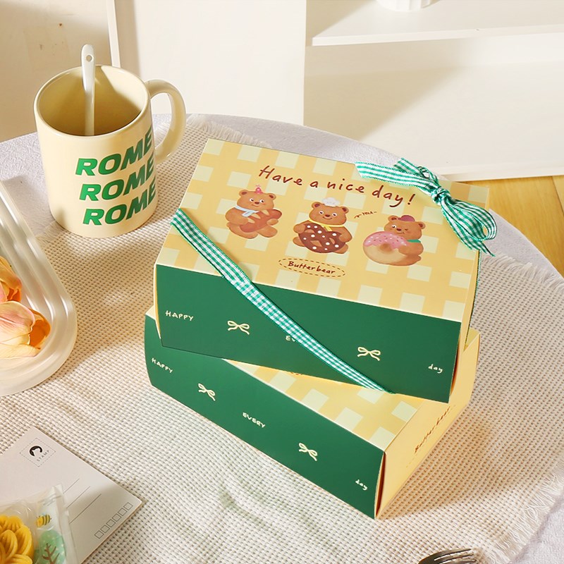 2024新款冰绿豆糕包盒风司康乳酪饼干包装盒糖果甜品盒手提打包盒图片