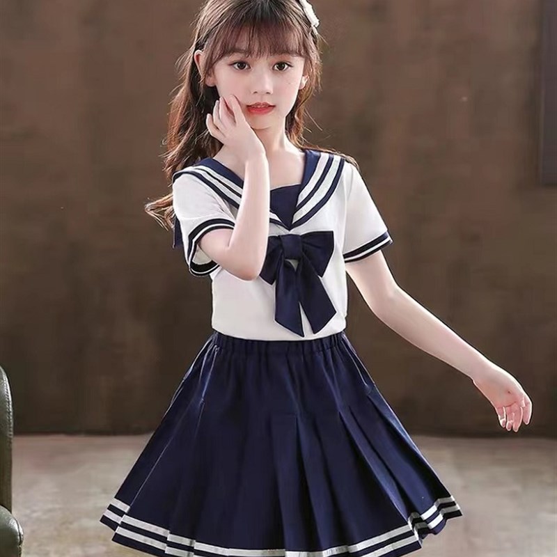 女童套装夏季jk制服2024新款洋气校服学院风连衣裙子儿童两件套潮