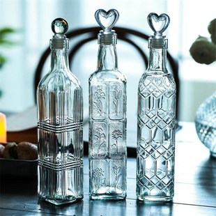 泡酒玻璃瓶玻璃油壶橄榄油酱油醋瓶软木塞瓶子家用厨房调味容器