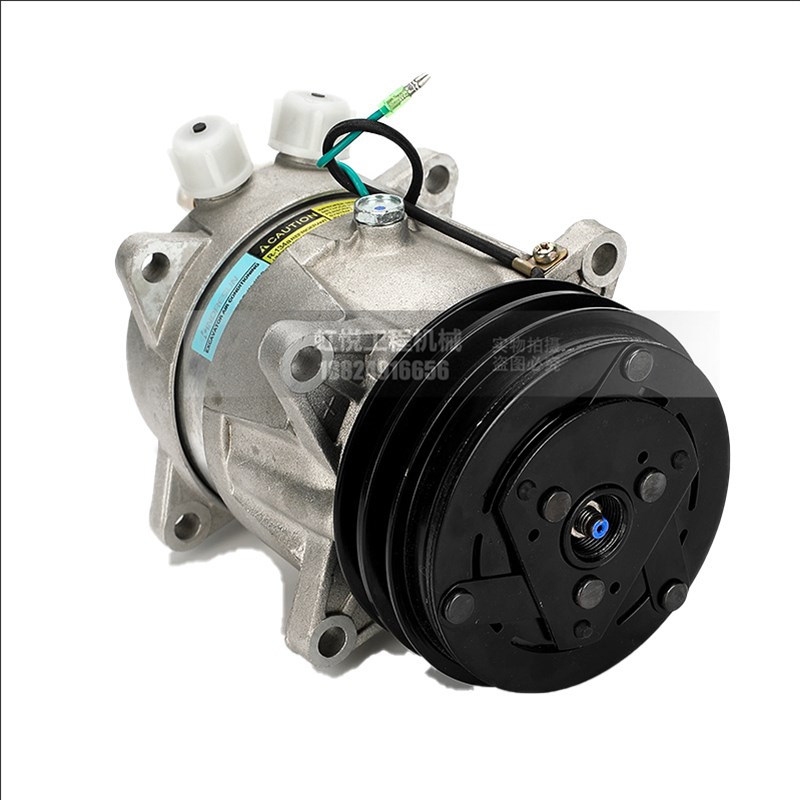 挖掘机玉柴YC50 60 85 135 230-8 空调压缩机 冷气泵 空调泵配件