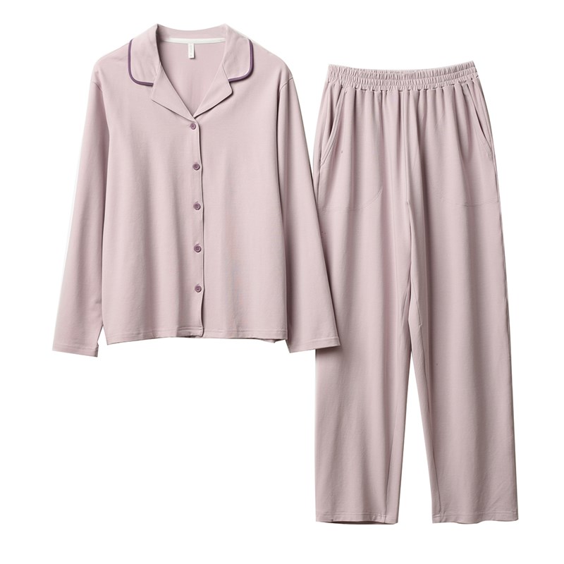 A类32支新疆长绒棉 女士家居服套装 长袖长裤睡衣 山东网店