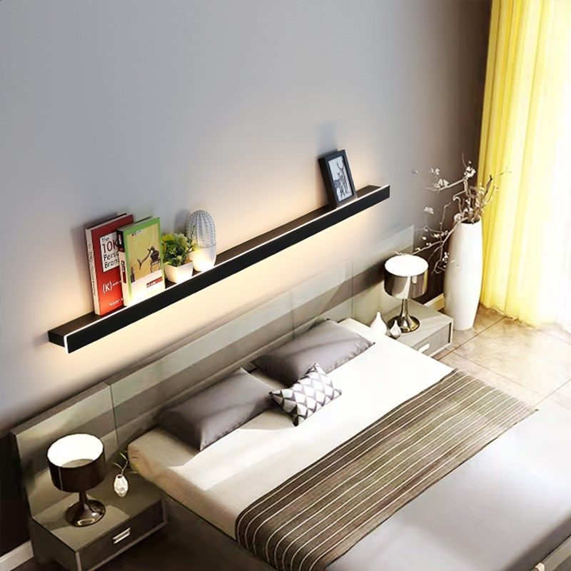 一字长条壁灯客厅沙发背景墙装饰灯简约置物架护眼主卧室床头灯具,家装灯饰光源,壁灯,淘宝优惠券,粉丝福利购,淘宝优惠卷