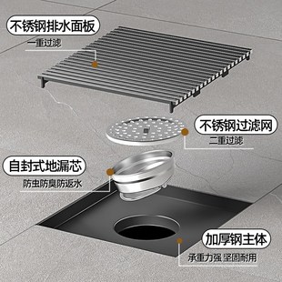 室外庭院子排水大口径天台304不锈钢地漏30cm花园酒店大排量110管