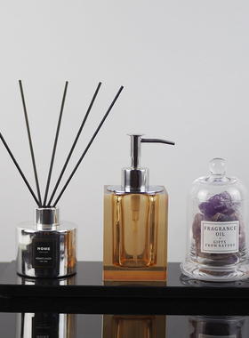 样板房卫生间香薰大理石托盘套装洗手台瓶子组合轻奢摆件软装饰品