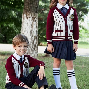 英伦风校服春秋冬装幼儿园园服小学生班服套装深圳学院儿童演出服