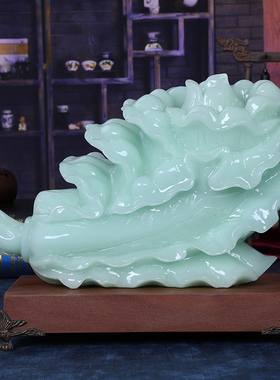 玉石白菜摆件家居装饰工艺品摆设招财办公室客厅玄关店铺开业礼品