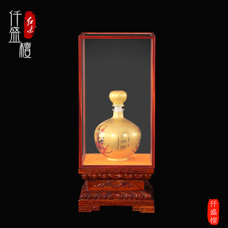 定制关公佛像宝笼玻璃罩实木头底座莲花观音财神貔貅防尘展示罩子