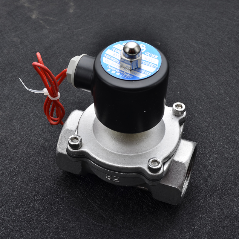 304不锈钢电磁开关阀2w不锈钢水阀气阀电磁阀常闭220v24v12v DN20