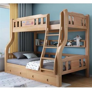 实木高低床双层的简约加厚子母家用原木双二层儿童床上下铺床垫