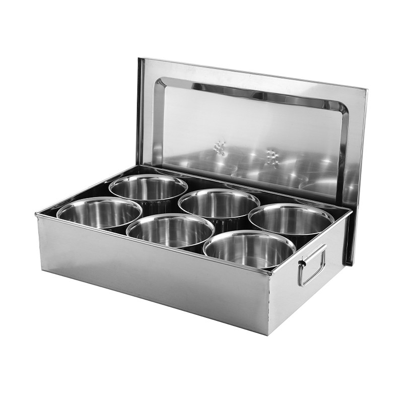 304不锈钢调味盒大号商用厨房调料罐套装火锅酒店餐厅饭店佐料盒