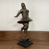 铜雕塑博泰罗跳舞 胖子铜像摆件家居装 饰品创意礼品客厅玄关书房