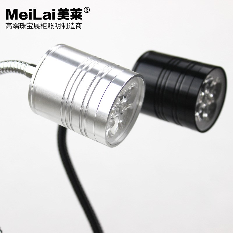 美莱led软管射灯1w3w5w吧台灯橱窗展橱柜照壁画明装吸顶背景墙灯