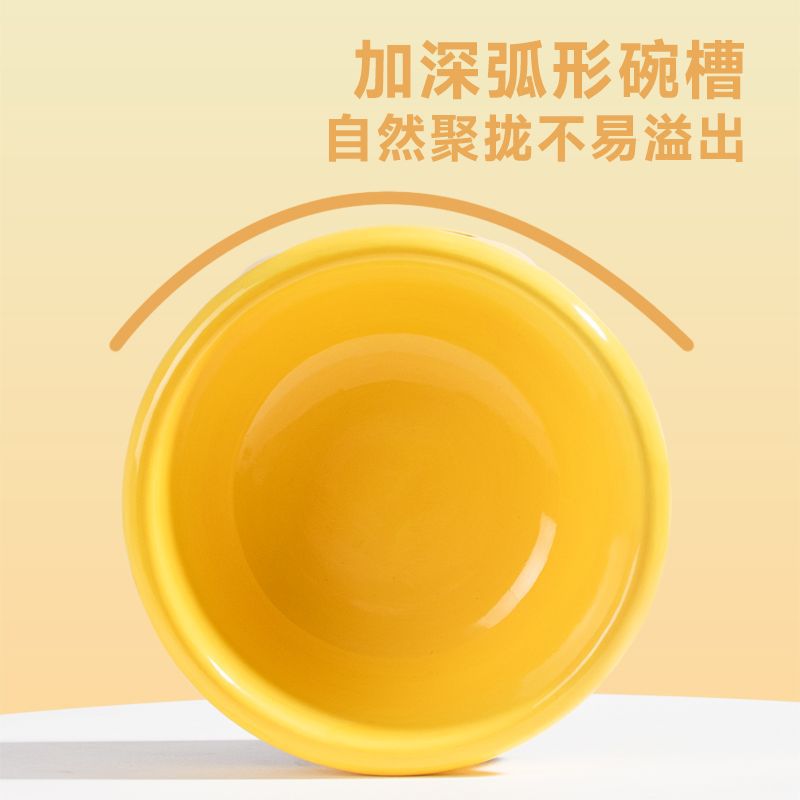 猫碗猫食盆陶瓷高脚斜口保护颈椎狗碗饮水吃饭盆猫粮碗宠物喝水碗