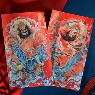 门神门贴过年春节钟馗魏征门神单门年画定制茶楼防盗大号门装饰