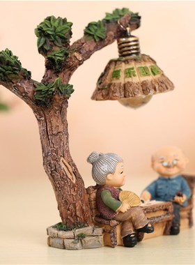 创意生日礼物老人老头老太太家居装饰品小摆件爷爷奶奶白头偕老