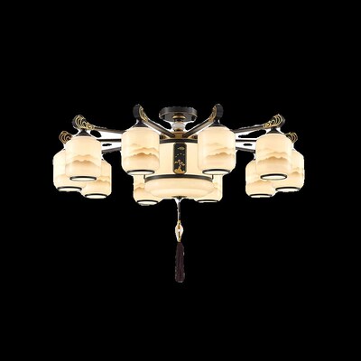 新中式客厅吊灯大厅主灯超亮可换灯泡简单大方农村自建房餐厅吊灯