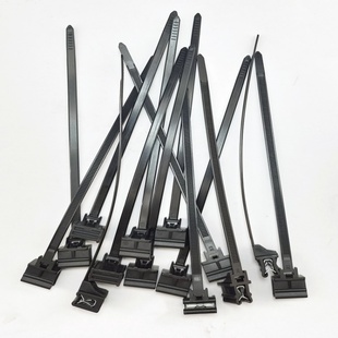 汽车发动机舱钣金卡扣尼龙扎带内嵌钢夹片油管固定束线黑色勒死狗