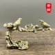 香摆实心纯黄铜喜上眉梢小摆件喜鹊登梅笔架笔搁笔托铜雕喜鹊枝头