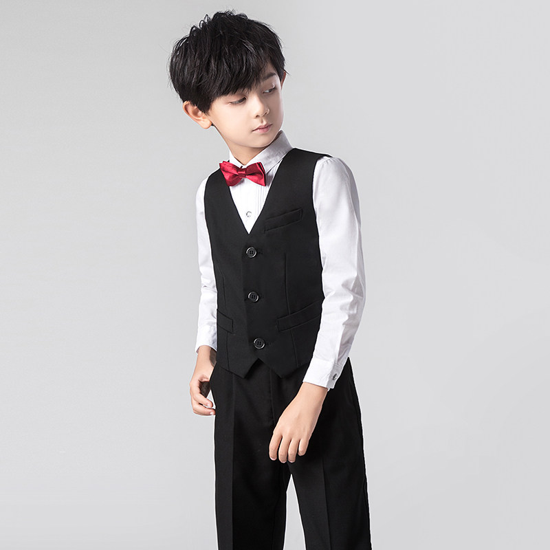 花童男童礼服套装儿童小西装秋季男孩主持人婚礼西服钢琴演出服装