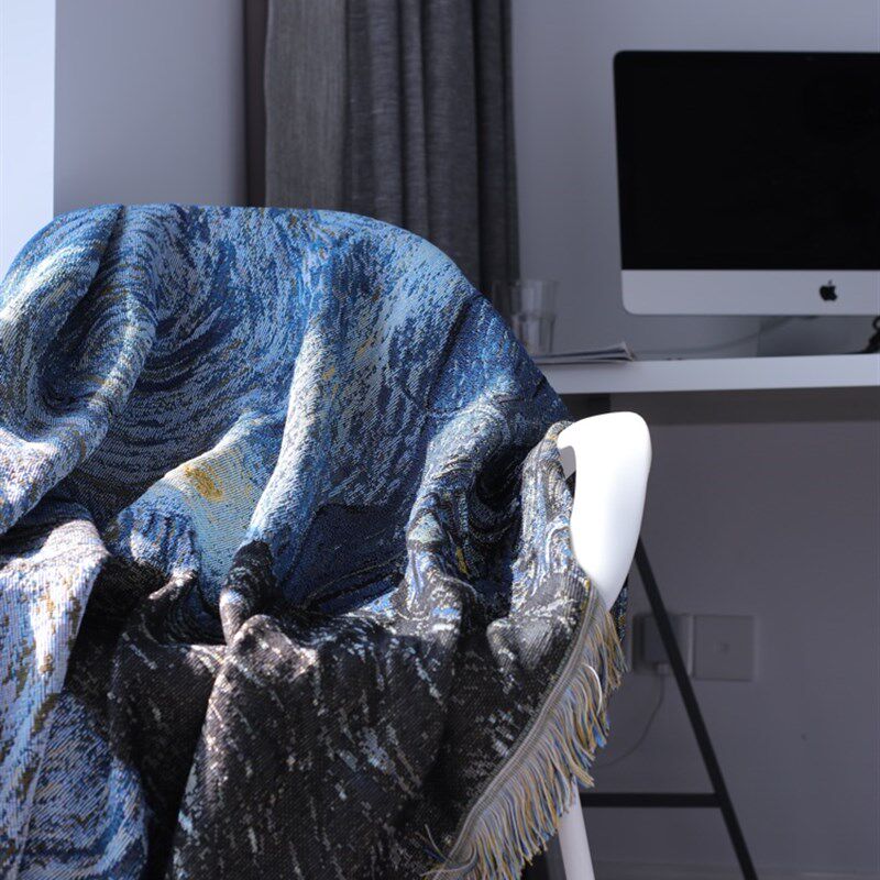 梵高星空毛毯沙发毯沙发巾挂毯装饰毯布艺地毯