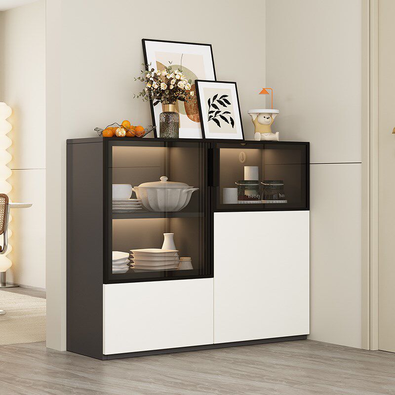 厨房餐边柜简约实木酒柜客厅靠墙轻奢收纳柜沙发边柜定制玻璃碗柜