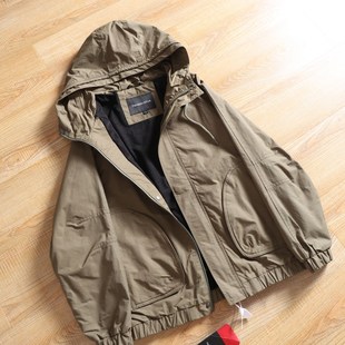 立体大口袋防风防水男士春秋连帽宽松休闲男款夹克户外休闲外套