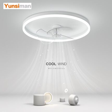 韵丝蔓隐形风扇灯创意led吸顶灯简约卧室灯大气客厅灯餐厅房间灯